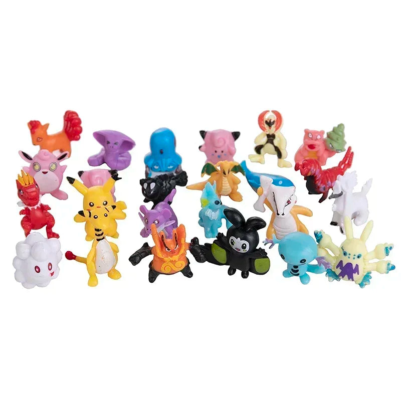 24-144pcs Pokemon Figure Model Pikachu Anime Dolls 2-3CM Ornamental Decoration Not Repeating Mini Model Toy Kids Christmas Gift
