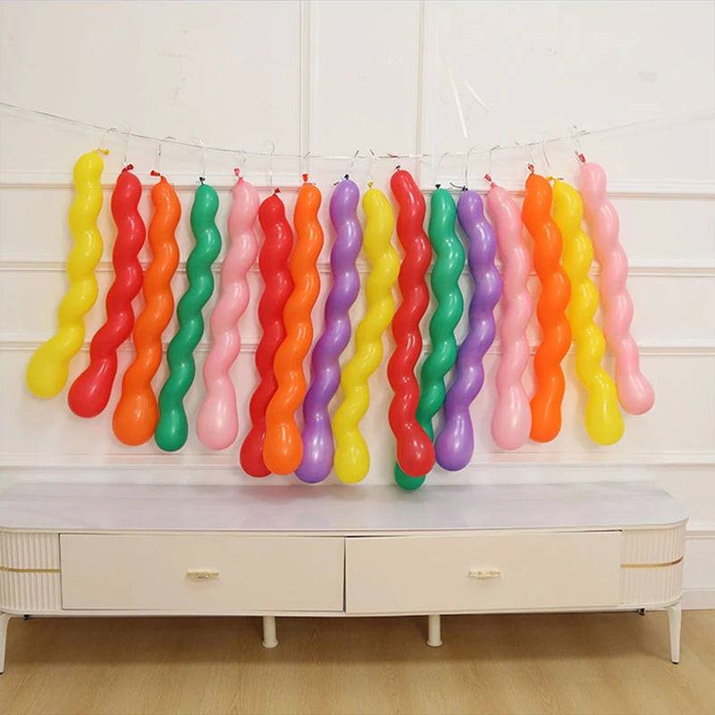 20~200pcs Spiral Long Balloon Multicolor Unique Twist Spiraal Latex Balloon Wedding Happy Birthday Holiday Decorations TMZ