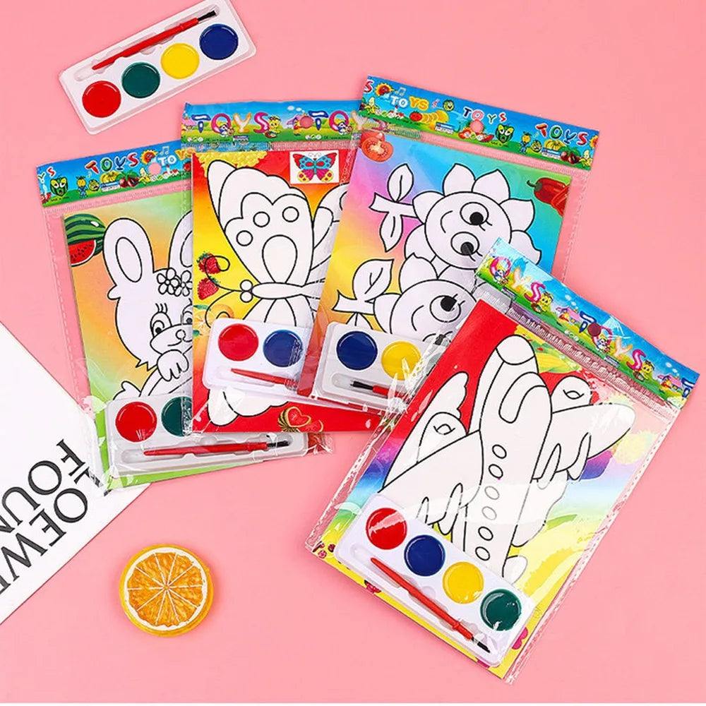 10-30 Pcs DIY Cartoon Paint Coloring Graffiti Painting Kids Birthday Kindergarten Party Gift Back To School Reward Carnival Gift