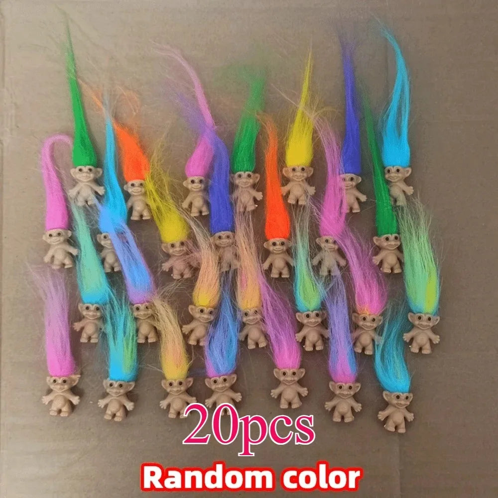 Troll Dolls, Vintage Trolls Lucky Doll Figures, Chromatic Adorable Cute Little Guys Collection, Party Favors,Christmas,Halloween