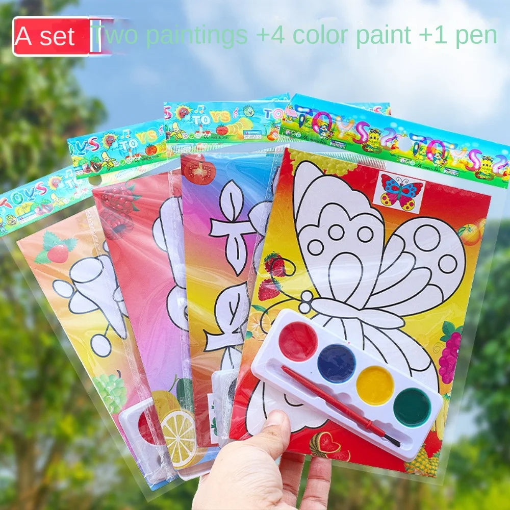 10-30 Pcs DIY Cartoon Paint Coloring Graffiti Painting Kids Birthday Kindergarten Party Gift Back To School Reward Carnival Gift