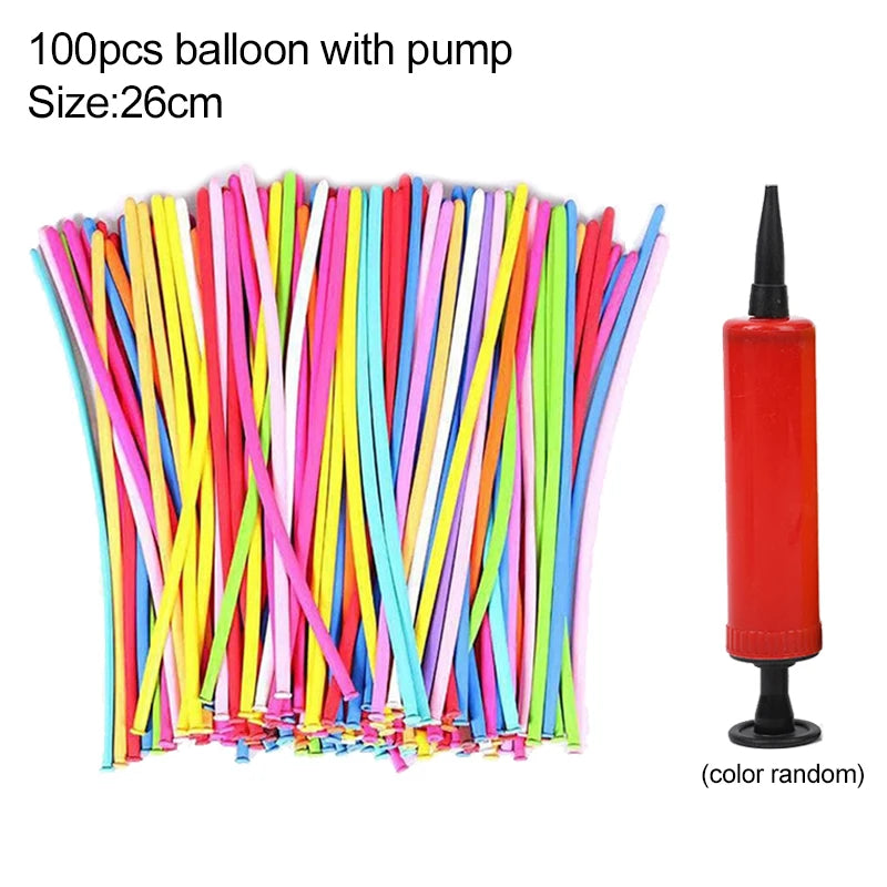 50/100/200pcs Magic Long Strip Balloon Thickened Inflatable Toy Twist Latex Balloons Children Day Birthday Party Decorations TMZ