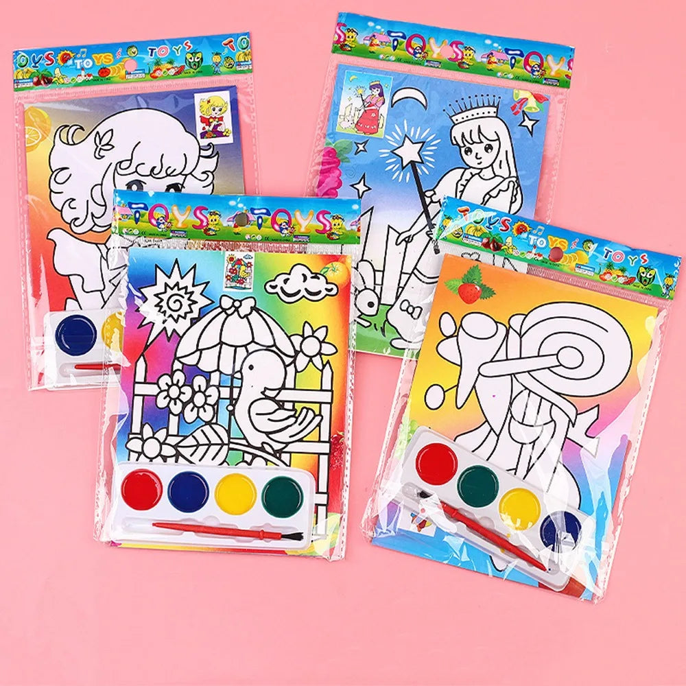 10-30 Pcs DIY Cartoon Paint Coloring Graffiti Painting Kids Birthday Kindergarten Party Gift Back To School Reward Carnival Gift