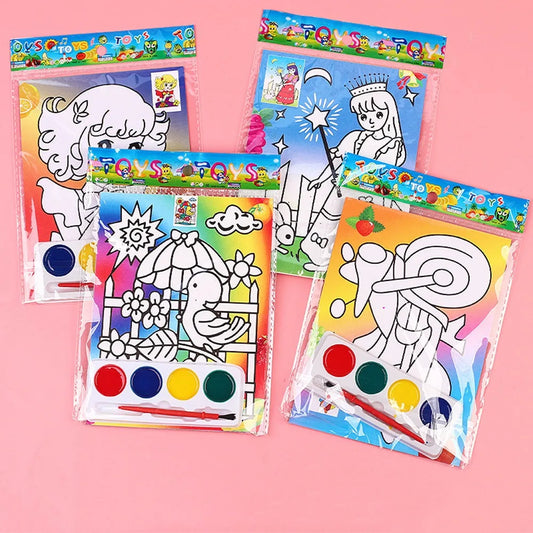 10-30 Pcs DIY Cartoon Paint Coloring Graffiti Painting Kids Birthday Kindergarten Party Gift Back To School Reward Carnival Gift
