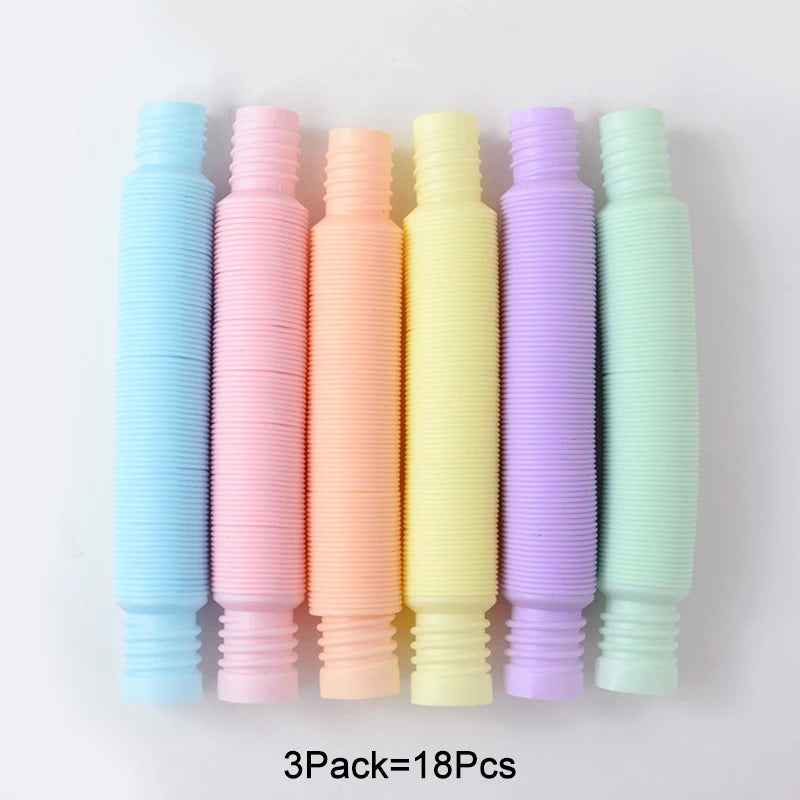 6-24Pcs Funny Pop Tubes Pipe Fidget Sensory Antistress Toys for Children Adults Birthday Party Favors Pinata Filler Goodie Bag