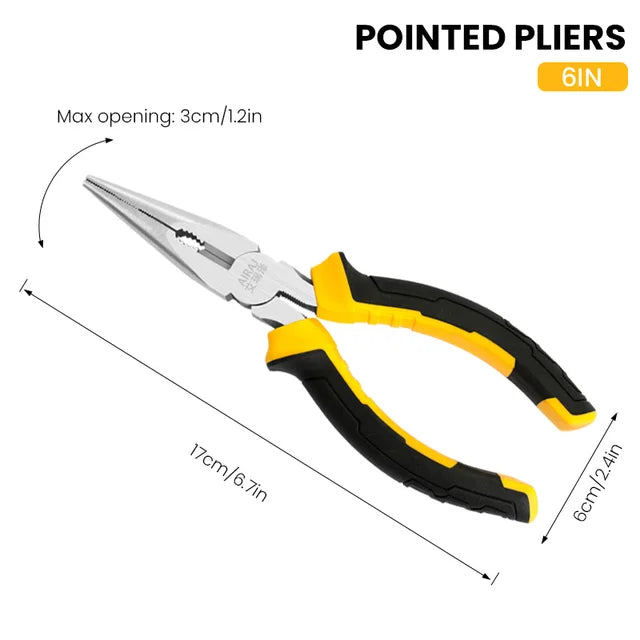 AIRAJ 6/8 Inch Wire Pliers Sharp Large Opening Stripping Pliers Industrial Grade Multifunctional Hardware Manual Tools