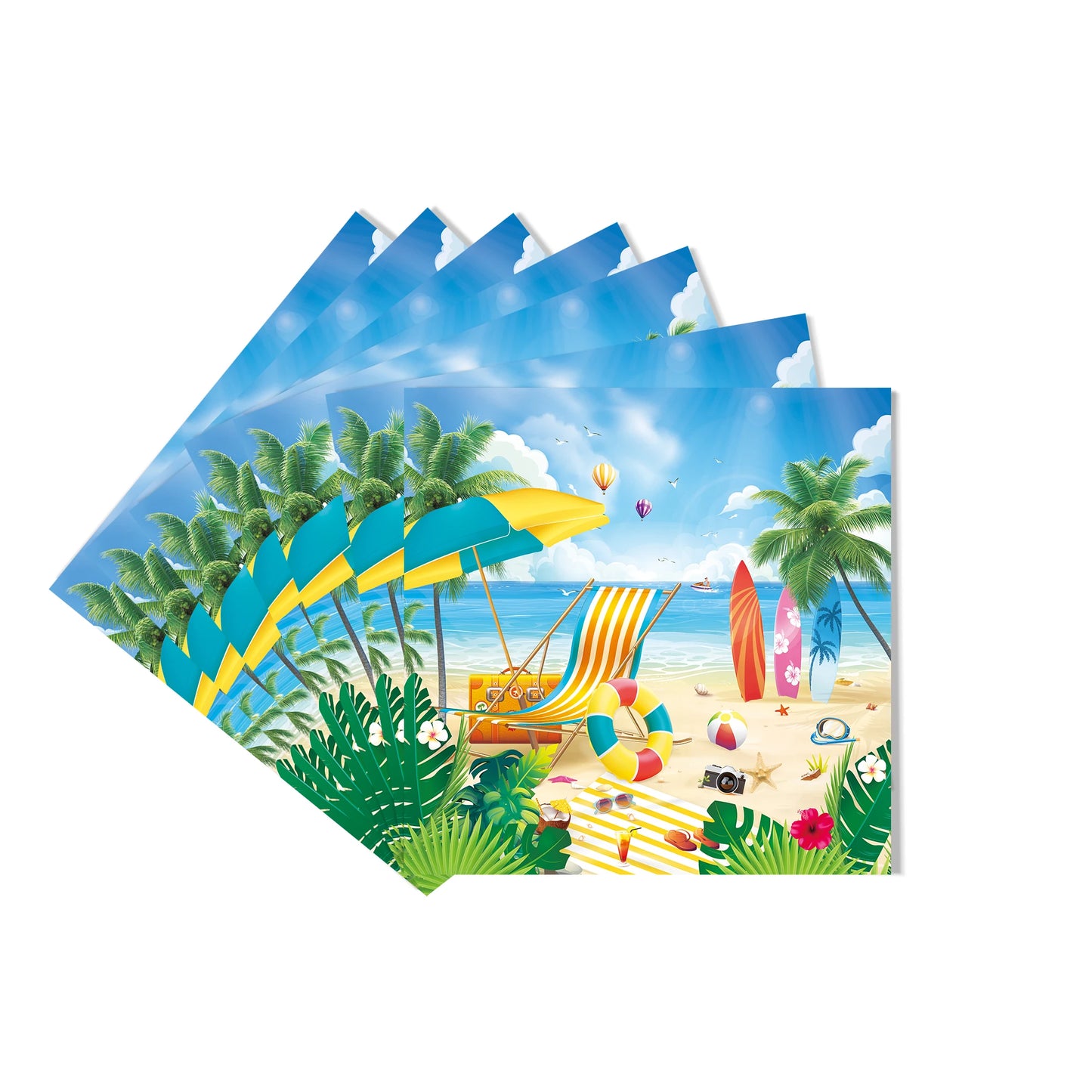 Hawaiian Theme Party Favors Eyeglasses Fun Sunglasses Prop Food Tray Hawaiian Flower Table Mat Beach Summer Party Decorations