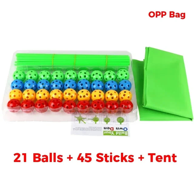 Juguetes de construcción para niños, kits de construcción de carpas fuertes, casa de juegos 3D, palos, herramientas de construcción, juguetes para armar, regalos para niños 