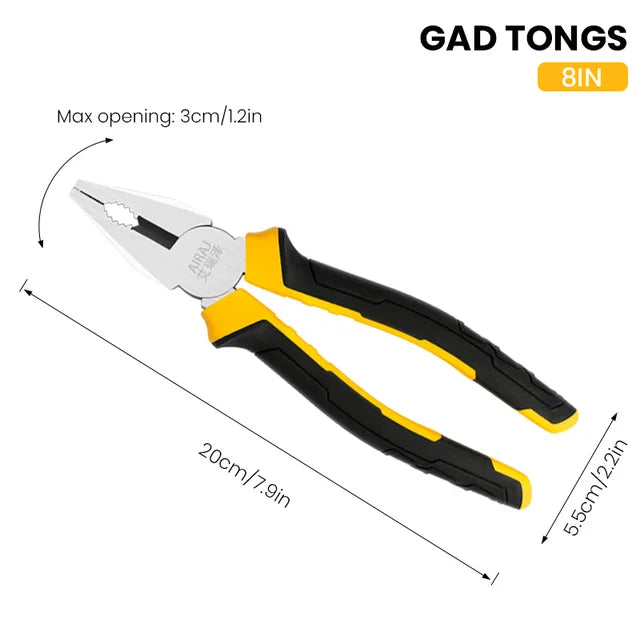 AIRAJ 6/8 Inch Wire Pliers Sharp Large Opening Stripping Pliers Industrial Grade Multifunctional Hardware Manual Tools