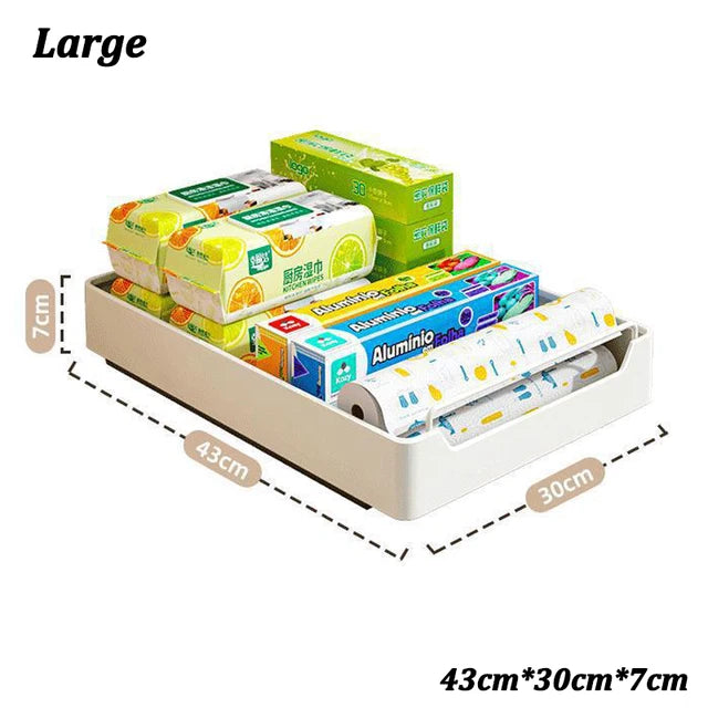 Kitchen Storage Box with Sliding Rail Pull-out Cabinet Storage Rack Spice Pantry Shelves Drawer Kitchen Organizer Basket