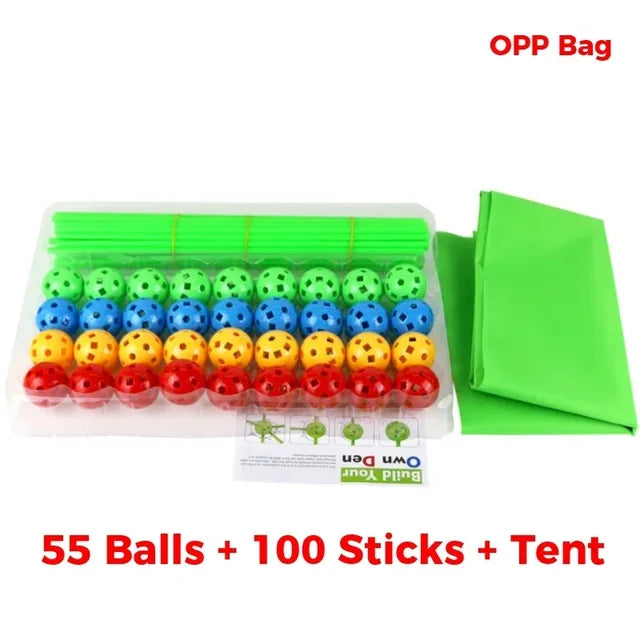 Juguetes de construcción para niños, kits de construcción de carpas fuertes, casa de juegos 3D, palos, herramientas de construcción, juguetes para armar, regalos para niños 