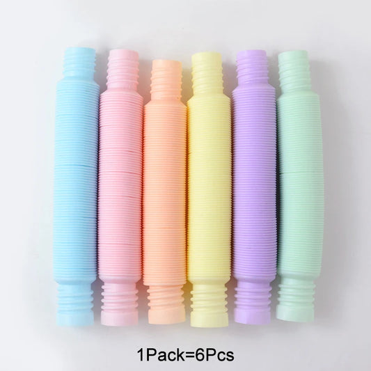 6-24Pcs Funny Pop Tubes Pipe Fidget Sensory Antistress Toys for Children Adults Birthday Party Favors Pinata Filler Goodie Bag