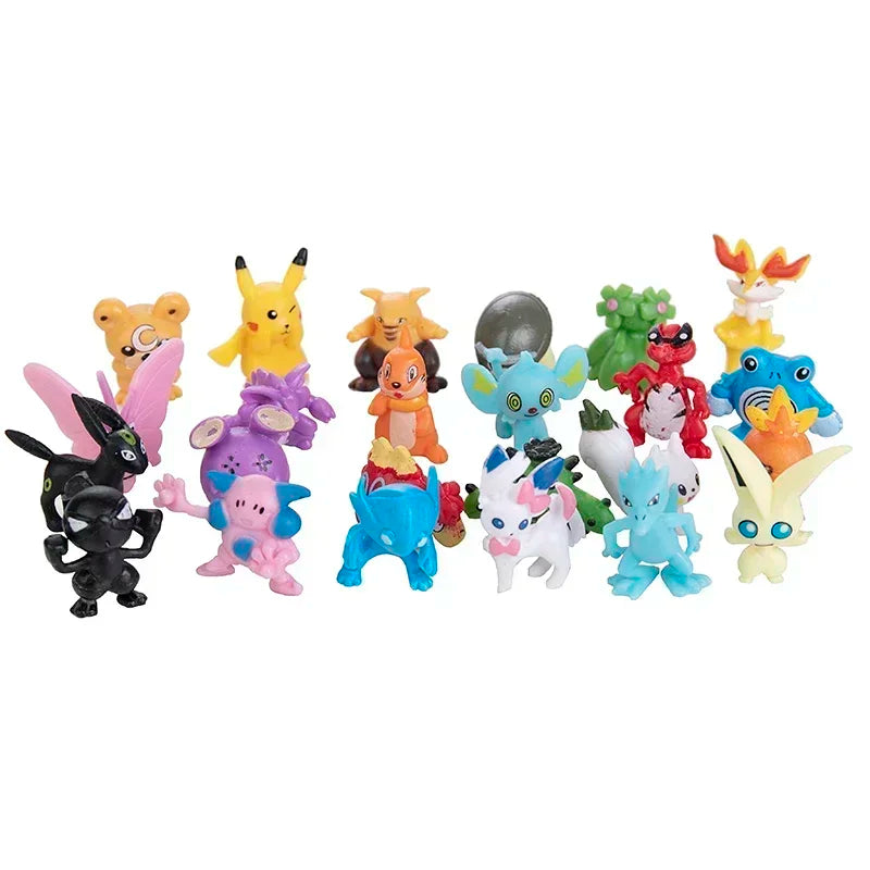 24-144pcs Pokemon Figure Model Pikachu Anime Dolls 2-3CM Ornamental Decoration Not Repeating Mini Model Toy Kids Christmas Gift