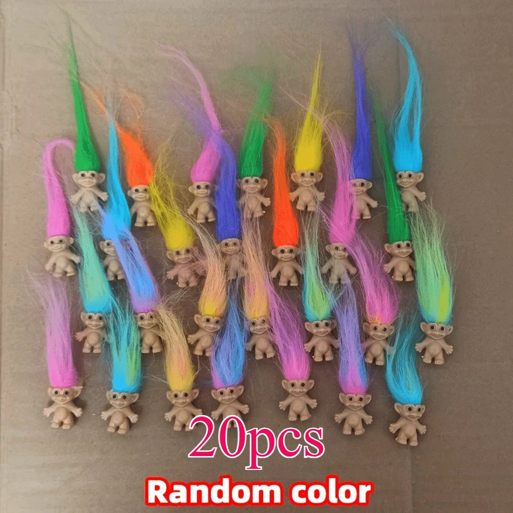 Troll Dolls, Vintage Trolls Lucky Doll Figures, Chromatic Adorable Cute Little Guys Collection, Party Favors,Christmas,Halloween