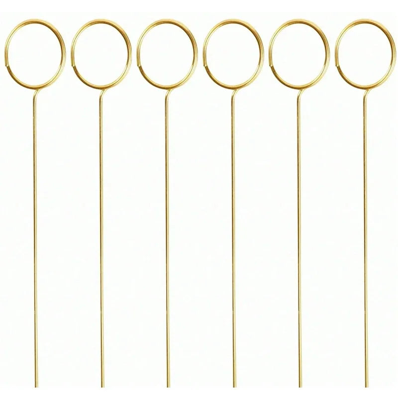 100/20x Metal Flower Seat Card Holders Golden Heart-Shaped Flower Pickup Stick Clips DIY Floral Arrangement Holders for Weddings