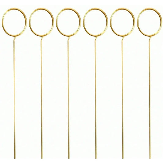 100/20x Metal Flower Seat Card Holders Golden Heart-Shaped Flower Pickup Stick Clips DIY Floral Arrangement Holders for Weddings