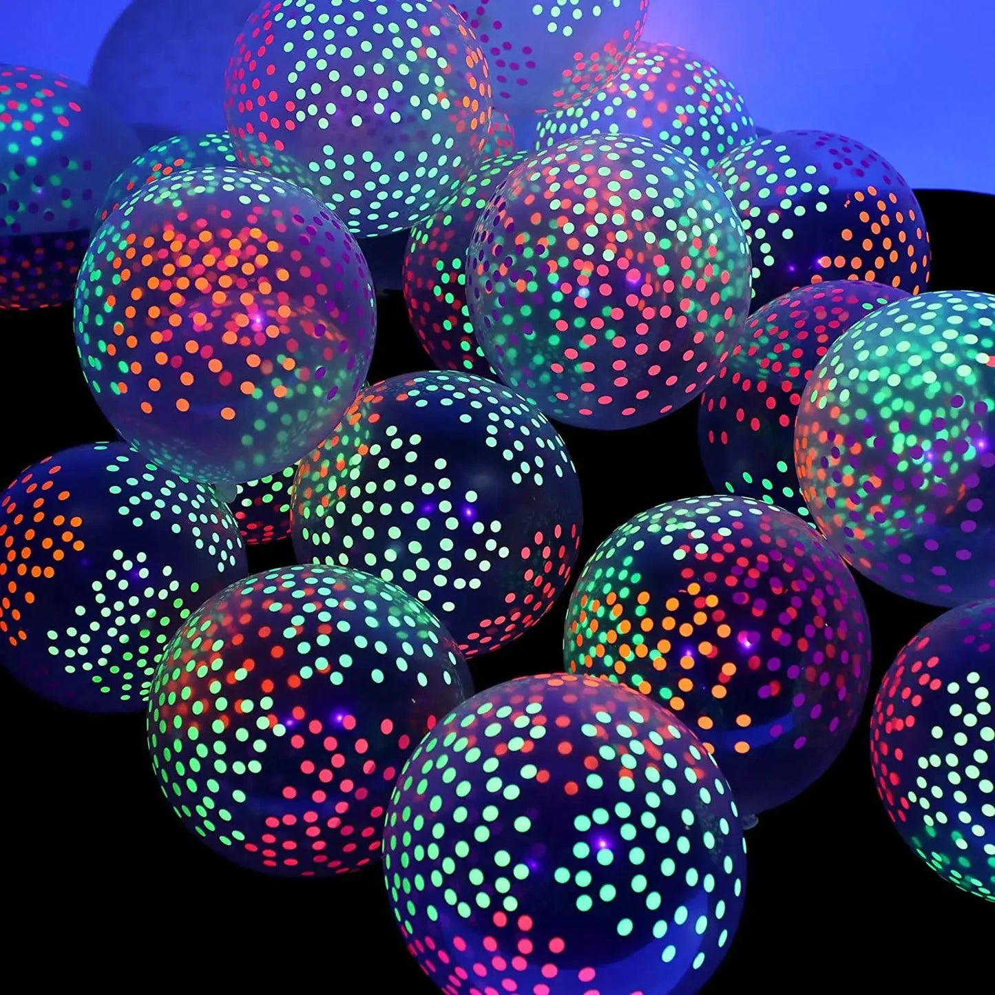 60/10PCS Fluorescent Balloons Glow In The Dark Luminous Dots Latex Balloon For Birthday Wedding Party Decoration Kids Gifts Toys