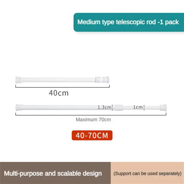 Multi Purpose Spring Loaded Extendable Sticks Telescopic Net Voile Tension Curtain Rail Pole Net Rods Curtain Telescopic Pole