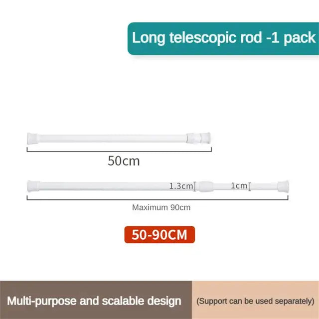 Multi Purpose Spring Loaded Extendable Sticks Telescopic Net Voile Tension Curtain Rail Pole Net Rods Curtain Telescopic Pole