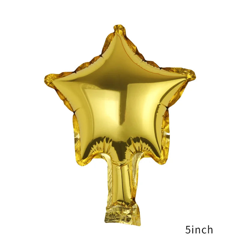 50pcs 5inch Foil Star Balloons Heart balloon Wedding Decoration Silver Gold Heart Balloons Birthday Baby Shower Wedding Supplies