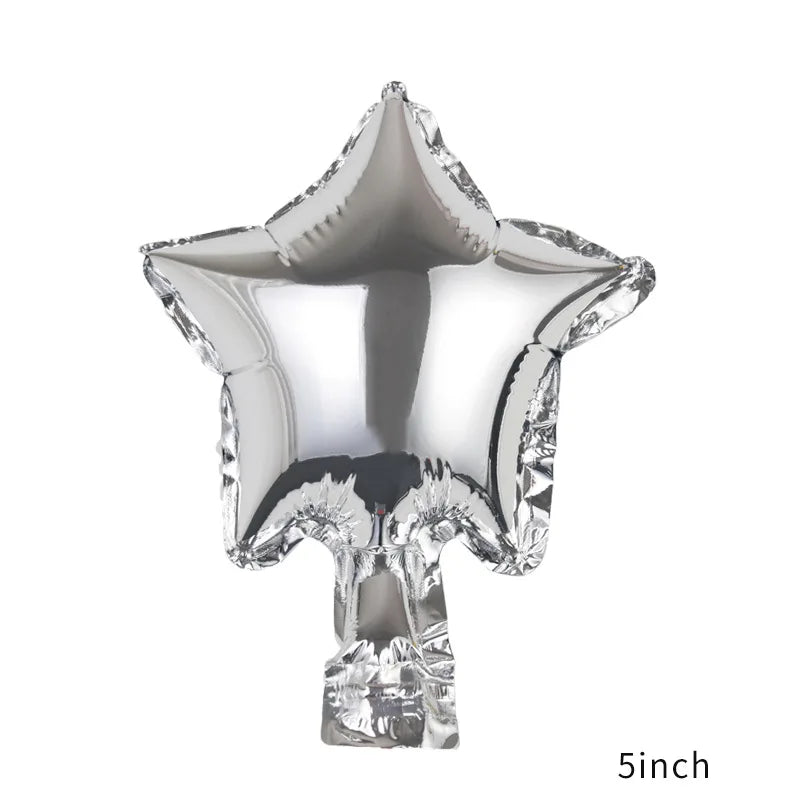50pcs 5inch Foil Star Balloons Heart balloon Wedding Decoration Silver Gold Heart Balloons Birthday Baby Shower Wedding Supplies