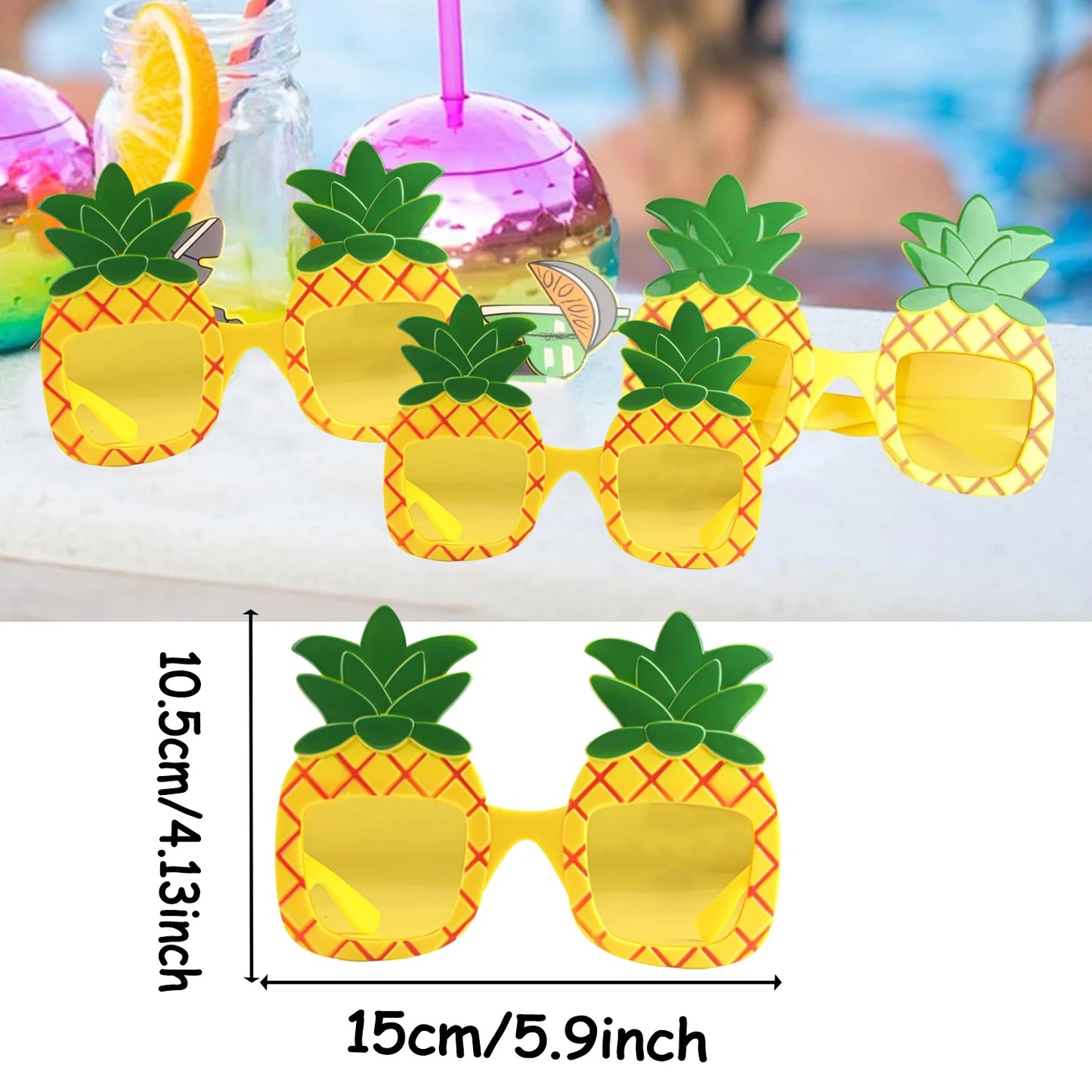 1-24PCS Fruit Eyeglasses Pineapple Sunglasses Luau Party Sunglasses Funny Sunglasses Dress Props for Hawaiian Party Supplies