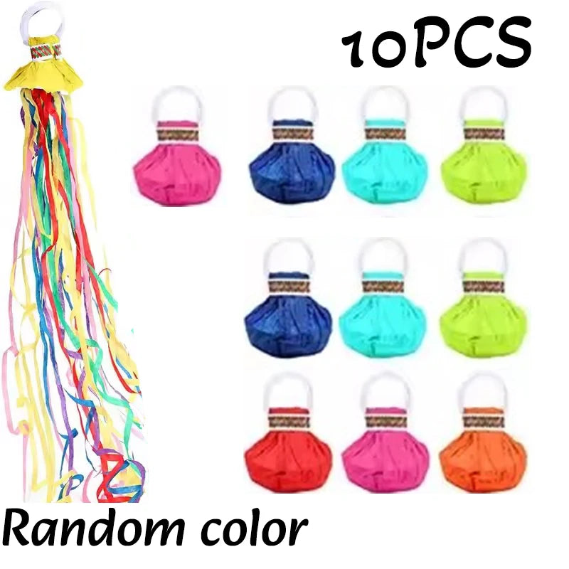 5-20pc Colorful Hand Throw Streamer Poppers Wedding Birthday Festival Decor Throw Streamers Poppers No Mess Paper Party Gift