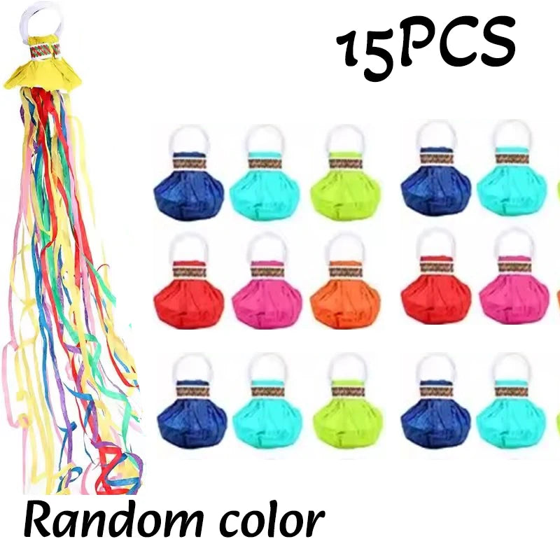5-20pc Colorful Hand Throw Streamer Poppers Wedding Birthday Festival Decor Throw Streamers Poppers No Mess Paper Party Gift