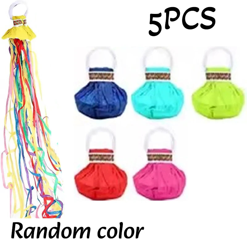 5-20pc Colorful Hand Throw Streamer Poppers Wedding Birthday Festival Decor Throw Streamers Poppers No Mess Paper Party Gift