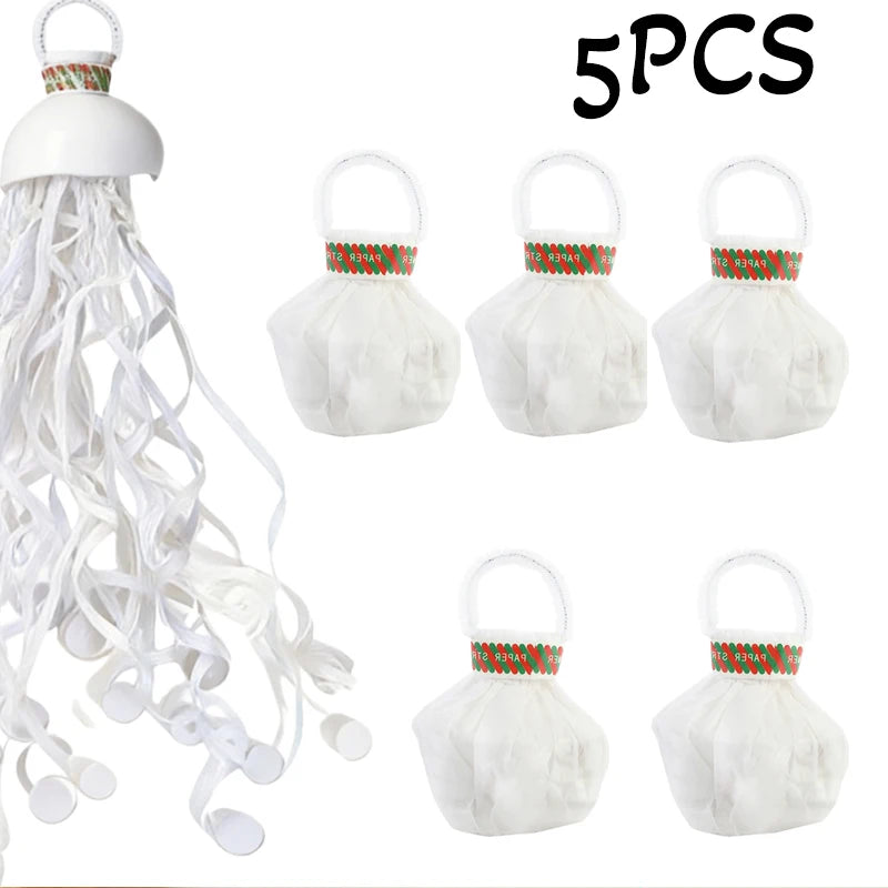 5-20pc Colorful Hand Throw Streamer Poppers Wedding Birthday Festival Decor Throw Streamers Poppers No Mess Paper Party Gift
